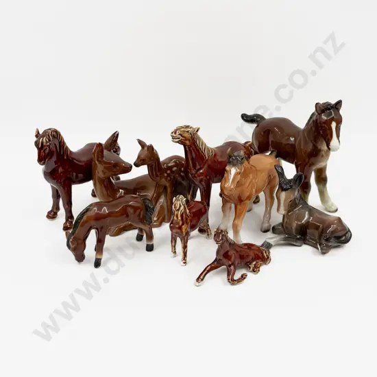Box Quantity of Assorted Horse Figurines