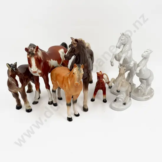 Eight Ceramic Horse Figurines
