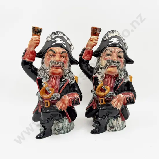 Pair Shorter and Son Pirate King Toby Jugs