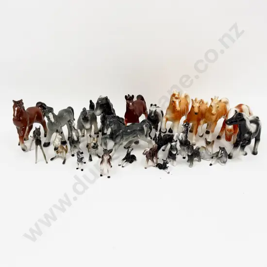 Box Quantity of Assorted Ceramic Horse Figurines