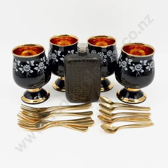 Four Prinknash Floral Goblets with Others