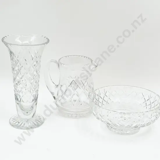Stuart Crystal Water Jug with Corbett Crystal Bowl and Vase