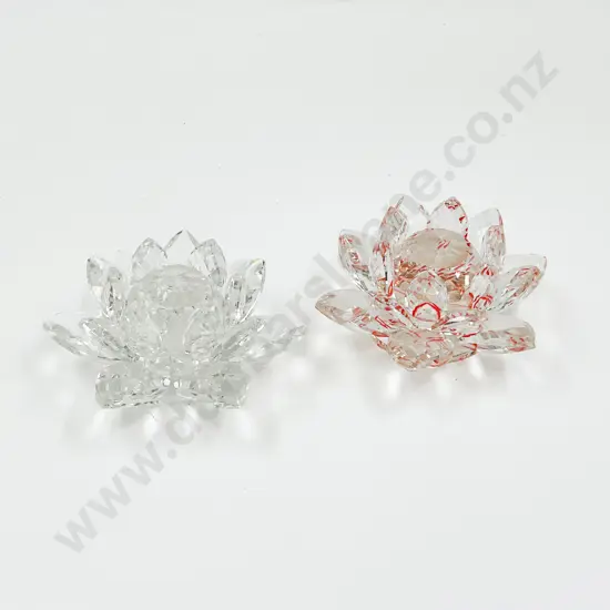 Two Decorative Crystal Flowers
