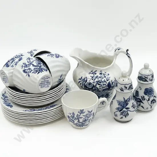 Assorted Blue and White China Part Tea Set