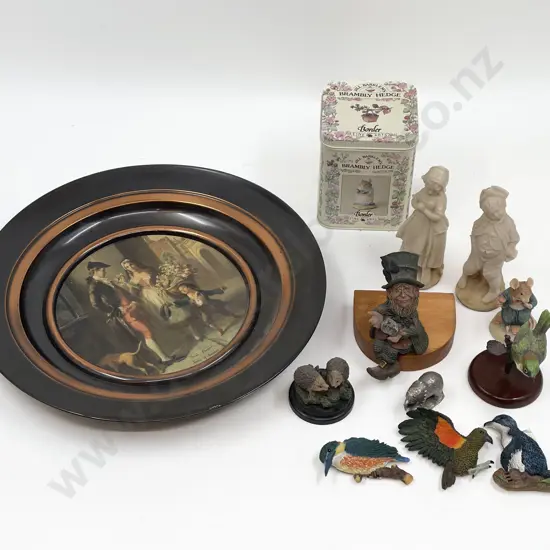 Decorative Plate with Assorted Figurines
