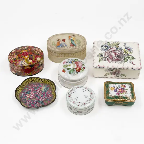 Qty of Assorted Fancy China Trinket Boxes Etc