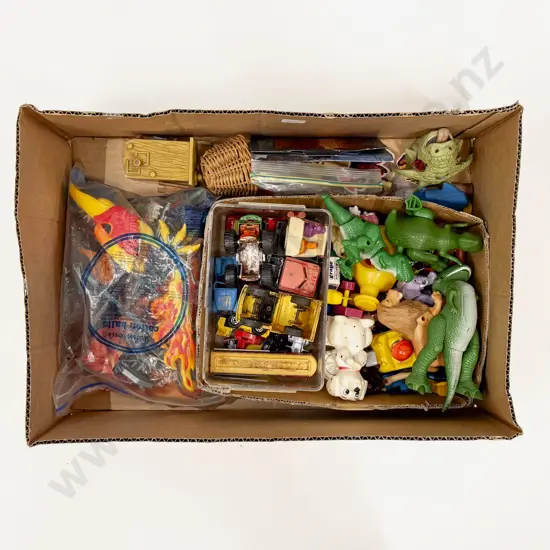 Box of Assorted Vintage Toys Etc