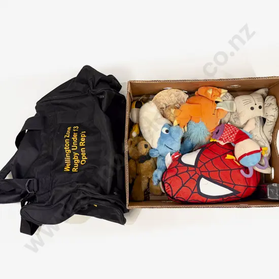 Box of Assorted Soft Toys Etc