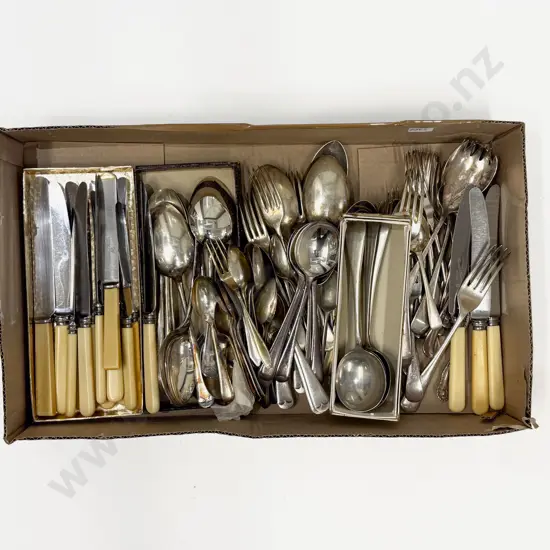 Quantity of Assorted S/P Cutlery & Assorted Bone-Handled Knives