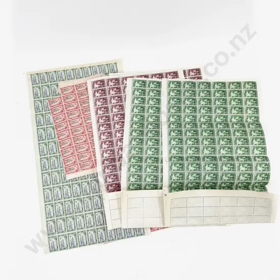 NZ Full Sheets 1948 2d and 1d 1950 2d x2 1d x2 with 1948 2d Part Sheet x2
