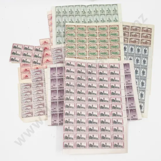 NZ Full Sheets 1948 Otago Centennial 1d 2d 3d 6d and Canterbury Centennials 1d 2d 3d 6d Part Sheets