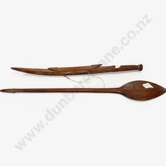 Hanging Wooden Canoe & Hardwood Paddle