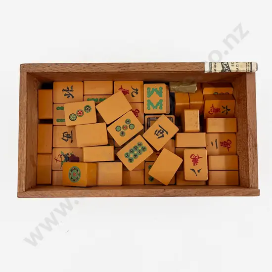 Box of Mahjong Tiles in Carl Upmann Cigarette Box