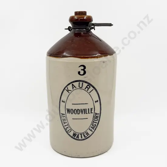 Woodville Aerated Water Factory Crock with Original Stopper