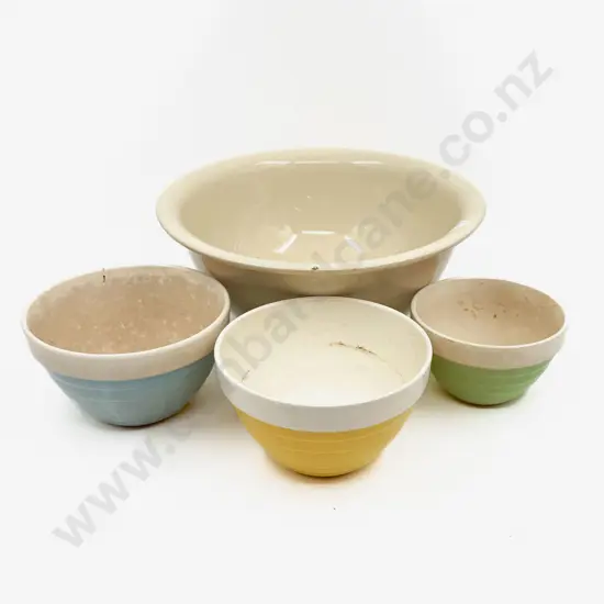 Large Crown Lynn Mixing Bowl & Three Smaller Mixing Bowls