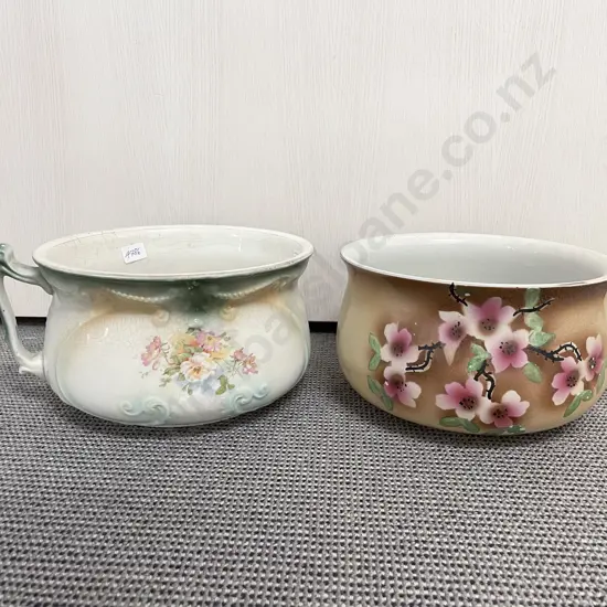 Two Vintage Ceramic Chamberpots