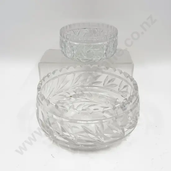 Two Faceted Crystal Bowls