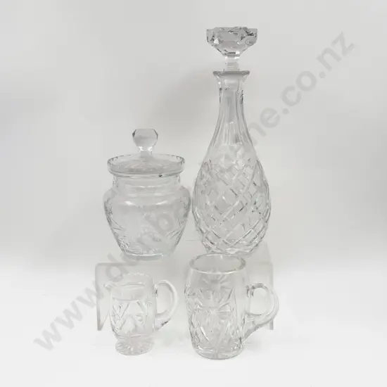 Four Pieces Faceted Crystal