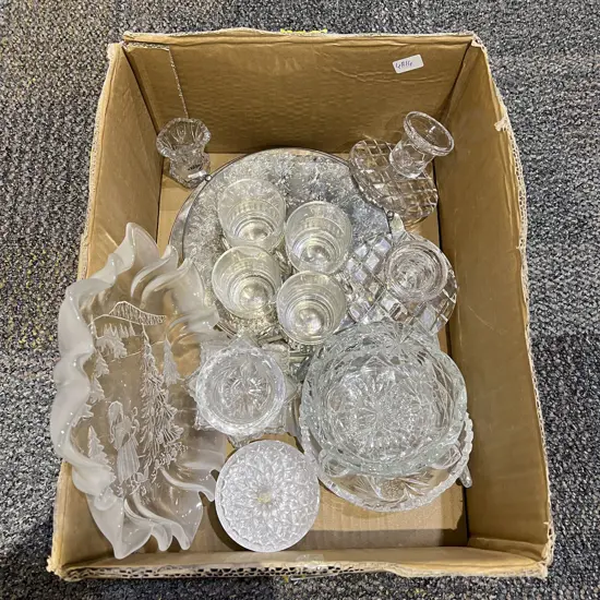Box Quantity of Assorted Crystal & Silver Plate
