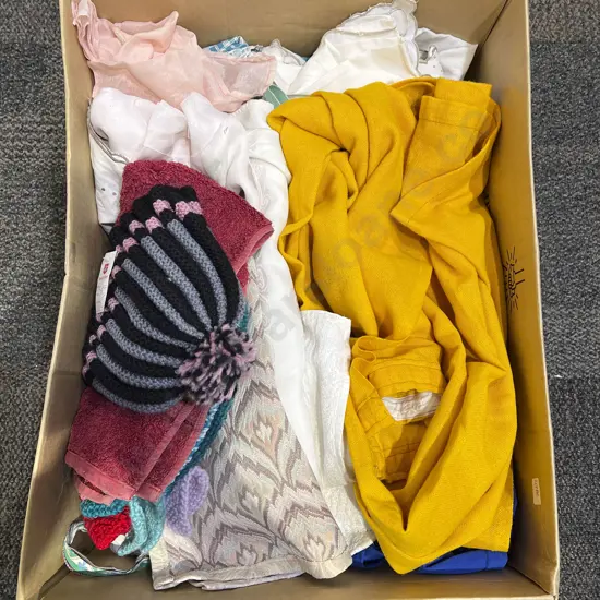 Boxed Quantity of Assorted Linen Etc