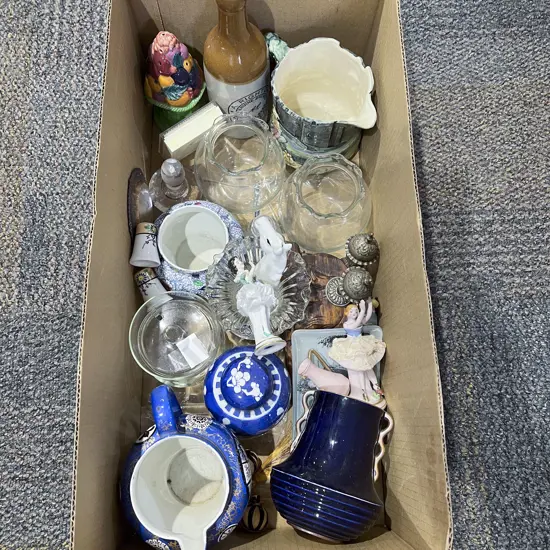 Boxed Quantity of Assorted China & Glass