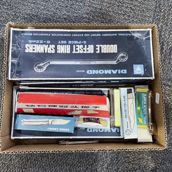 Boxed Quantity of Assorted Vintage Pocket-knives & Tools