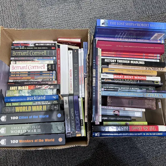 Two Boxes of History Books etc