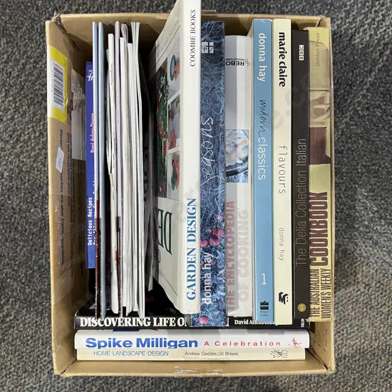 Box Quantity of Cookbooks and Gardening Books