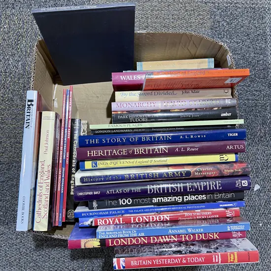 Boxed Quantity of Assorted British History References Volumes