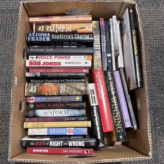 Boxed Quantity of Assorted Books