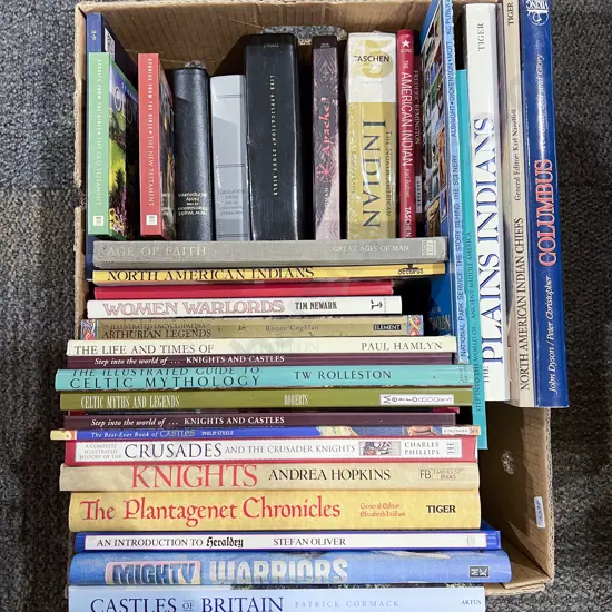 Boxed Quantity of Assorted Medieval Reference Volumes