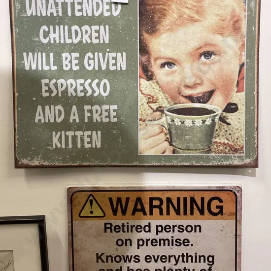 Two Reproduction Tin Signs