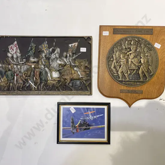 Two Framed Relief Artworks & Other