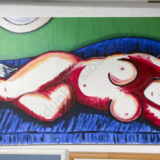 Indistinctly Signed - "Nude" - Acrylic on Canvas