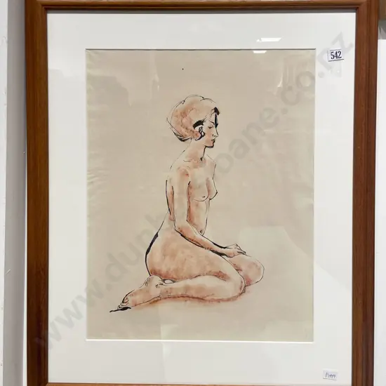 Unknown Artist - "Untitled Nude" - Watercolour & Ink on Paper
