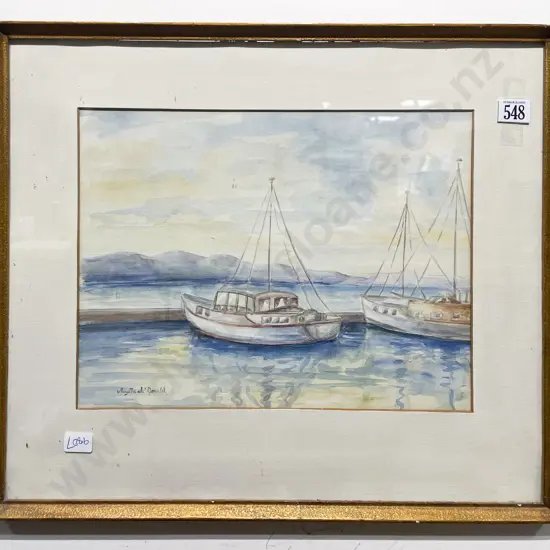 Indistinctly Signed - "Dockside Scene" - Watercolour