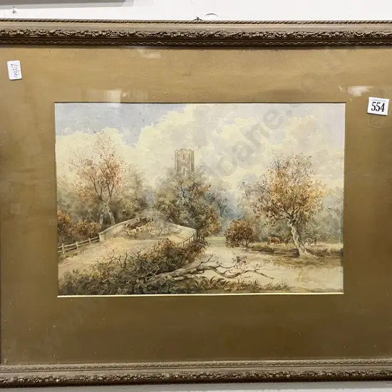 Unknown Artist - "English Countryside Landscape" - Watercolour