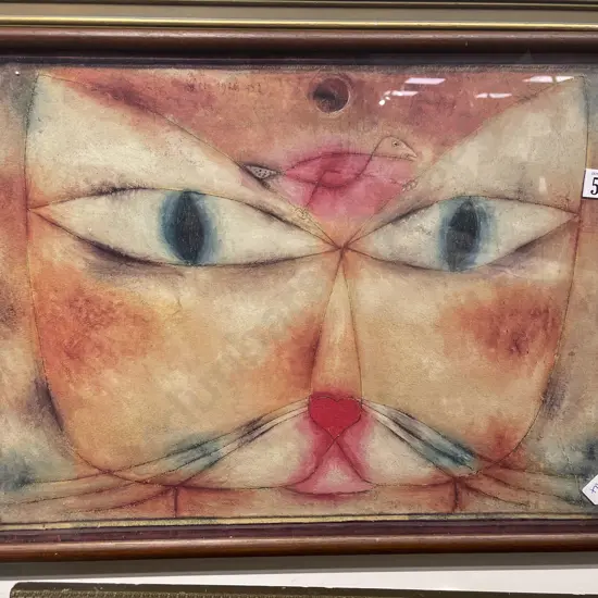 Paul Klee - "Cat & Bird" - Reproduction Print