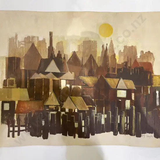 Betty Pilkington - "Cityscape" - Oil on Paper (Unframed)