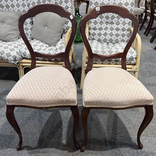 Pair of Mahogany Balloon Back Armchairs