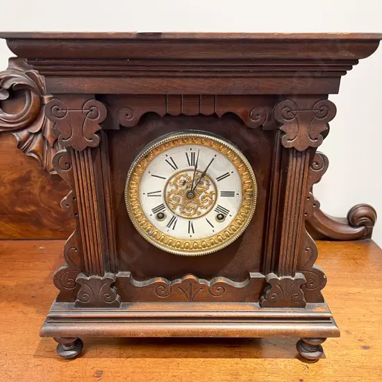 Antique Oak Mantle Clock