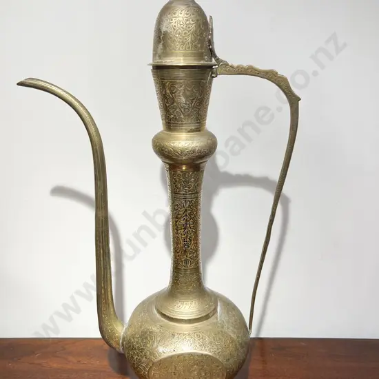 Large Eastern Brass Oil Lamp