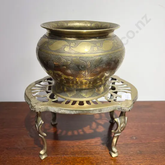 Brass Trivet with small Planter