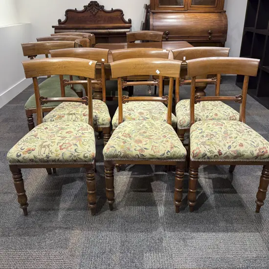 Set of Six Finely Upholstered Victorian Dining Chairs