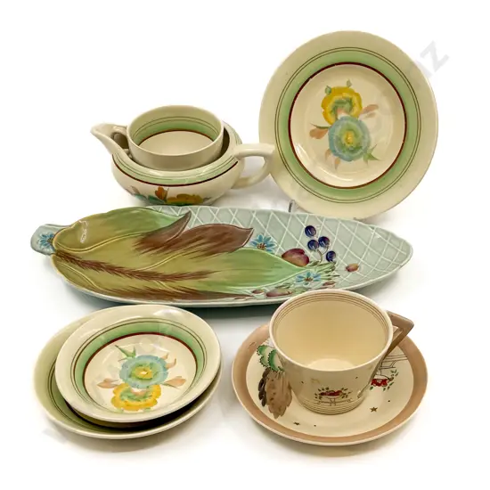 Clarice Cliff Sandwich Plate and Assorted Tea China
