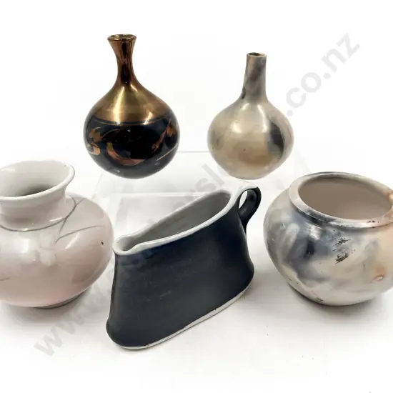 Five NZ Pottery Vases