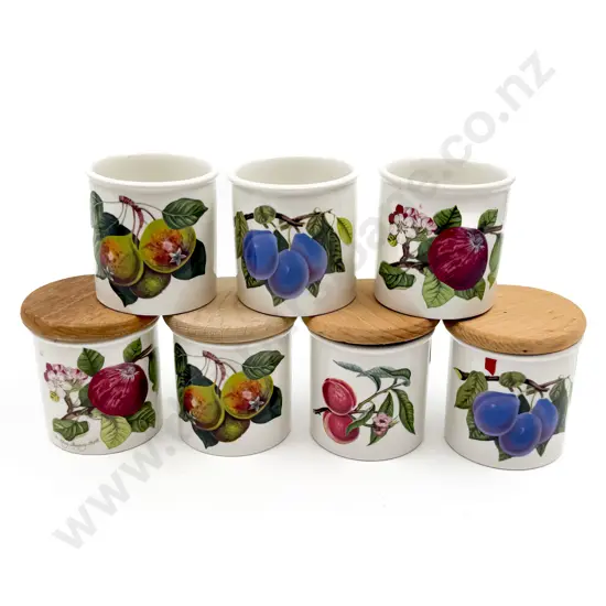 Four Port Meirion Small Lidded Cansters and Three Small Pots
