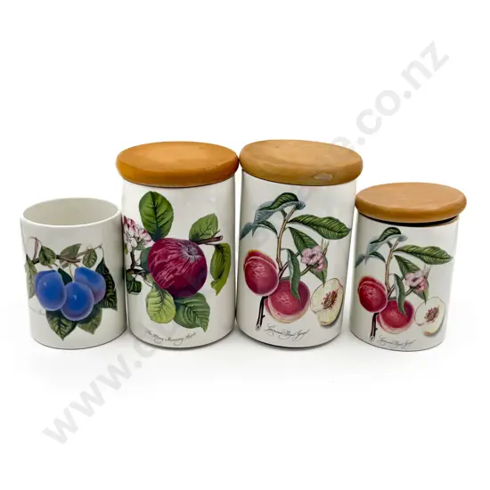 Pair of Port Meirion Lidded Canisters and Two Smaller (one lid missing)