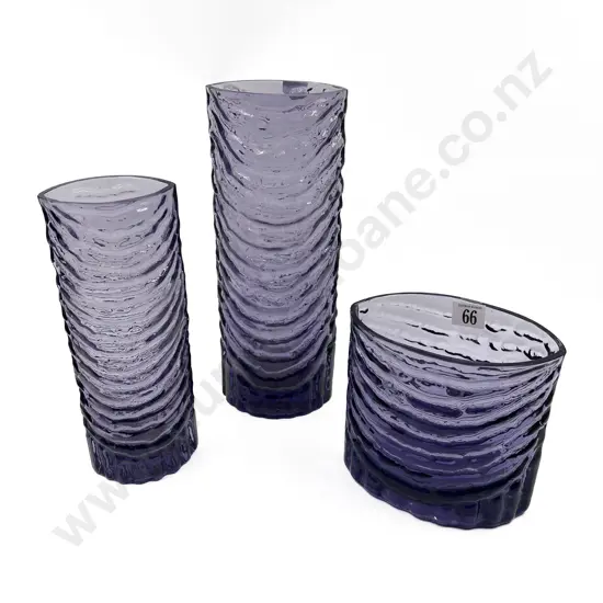 Set of Three Art Glass Vases