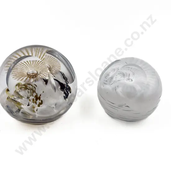 Two Caithness Glass Owl Form Paperweights